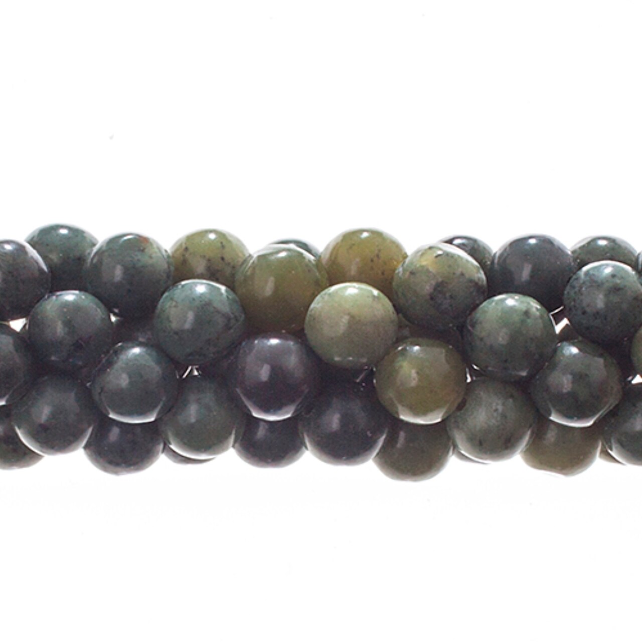 Earth's Jewel Semi-Precious 6mm Serpentine Natural Round Strung Bead